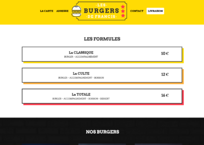 Vitrine Les Burgers de Francis